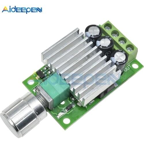 DC 12V-30V 10A PWM DC Motor Speed Controller Adjustable Speed Regulator Governer 12V 24V Fan RC Motor Speed Control Heat Sink