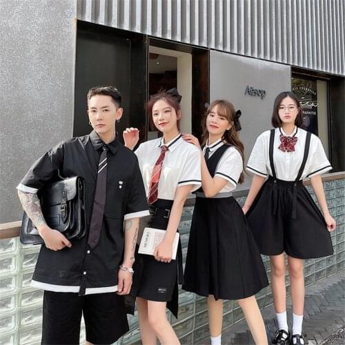 School Uniform Japanese Style Girl Boy Jk Uniform Sailor Short Sleeve Dress Pants 2021 Summer Fashion Casual Cosplay Costumes