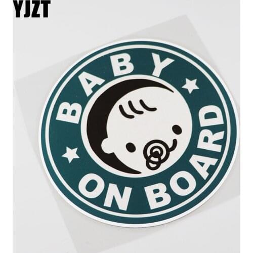 YJZT 14.6CMX14.6CM Baby ON Board Pvc Decal Bumper Car Sticker 13A-0057