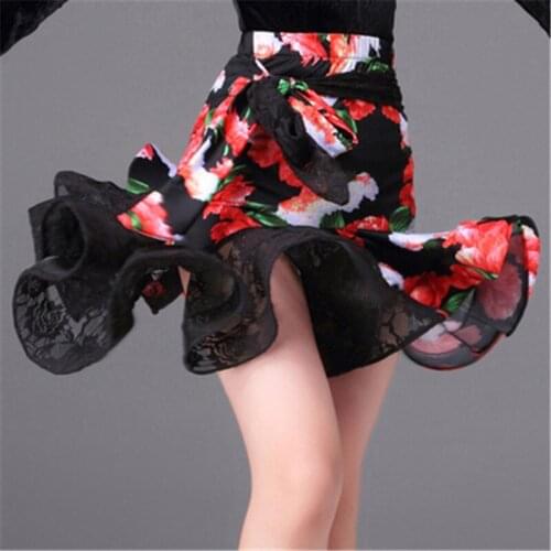 Fashion Knee-high Leopard sexy Latin Dance Skirt for Woman/female/girl/lady Ballroom costume Practice dress performance wear