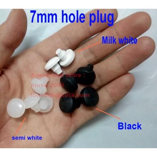 For round dia 7 mm hole plug White black semi clear plastic hole inserting pad cover cap sofa chair desk feet damper cabinet