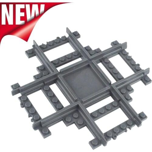 Train Tracks City trein 4519 Cross Track Straight Curved Railway Building Blocks Bricks Model Compatible All Brands Train Rails