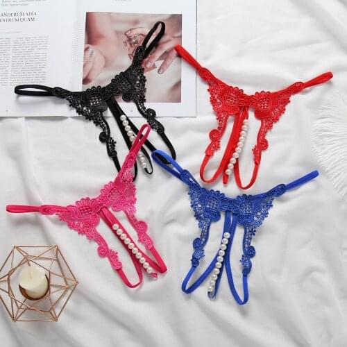 Lingerie Femme Sexy Pendant Lady Pearl G String V-string Sexy Lingerie For Women Sex Set Bra Women Panties Low Waist Bikinis