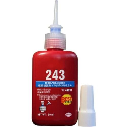 1Pc 243 Medium Strength Threadlocker Anaerobic Adhesive Sealant Oil Screw Glue Glue Screw Loose Thread Resistant Car Accessories
