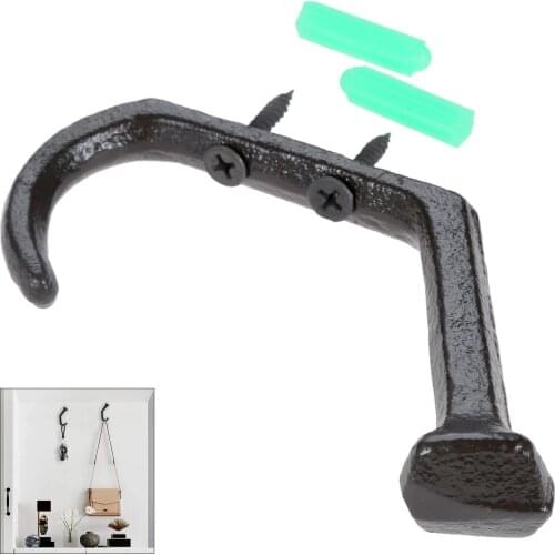 1Pc Cast Iron Door Bedroom Hanger Hook Large Hook Crafts for Clothes Coat Hat Bag Towel Hanger Bathroom Wall Hook Rack