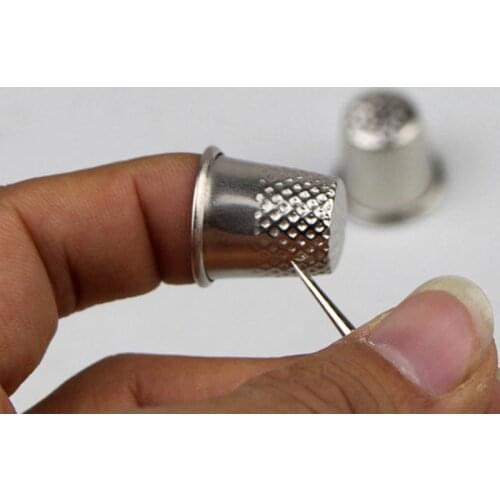 3 Pcs Thimbles Tailor Sewing Tool Silver Metal Grip Finger Shield Protector Pin Needle Handworking Sew Machine Accessory EF