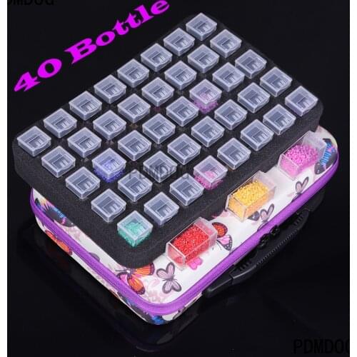 5D Diamond Painting Storage butterfly Box 40-Slot Diamond Painting Accessories Tools Jewelry Bead Storage Jar Ring rhinestones
