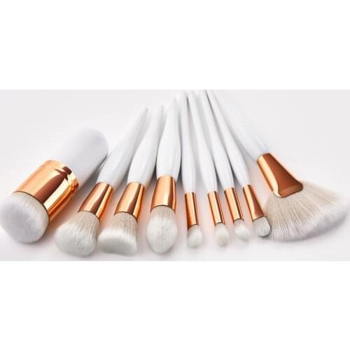 9pcs White Makeup Brushes Set Professional Powder Eyeshadow Make Up Brushes for Liquid Foundation Cream Beauty Cosmetic Tools