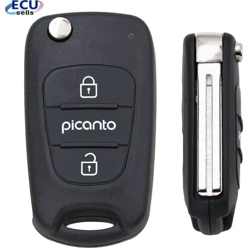 Promotion ! Replacement Folding Remote Key Shell Case Fob 3 Button for KIA Picanto with Logo