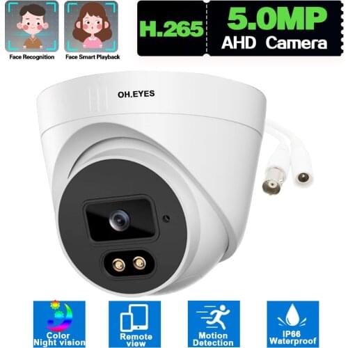 5MP Indoor CCTV Analog Dome Camera Motion Detection AHD Security Cam Color Night Vision Video Surveillance Camera XMEYE ONVIF