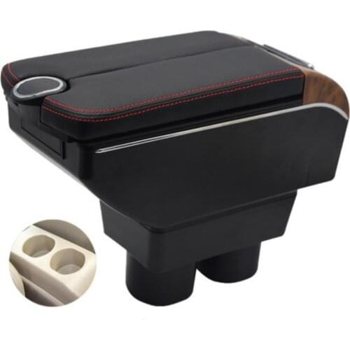 Car Nissan Versa Tiida Latio armrest storage box auto interior Leather car-styling central container Store content box