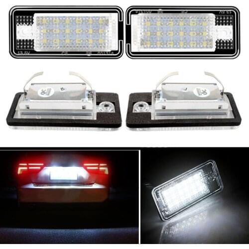 Car Led Number License Plate Light White 6000k 3W 18 SMD Led Bulb Number Plate For Audi A4 A6 C6 A3 B6 B7 S6 A8 Q7