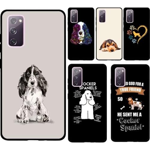 Funny Cocker Spaniel Dog Soft Cover For Samsung Galaxy S10 S8 S9 Note 10 Plus S20 FE Note 20 S21 Ultra Phone Case