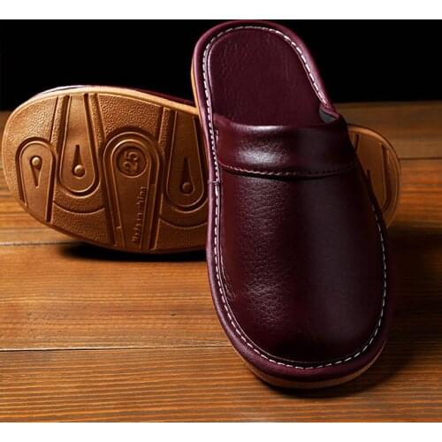 House Shoes Women Indoor Slippers Autumn 2020 High quality Casual PU Leather Slippers Female Home Shoes