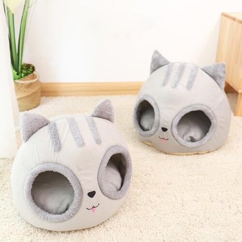 Cat House for Indoor Cats Home Pet Felt Warm Cozy Caves Cat Hut Covered Beds Puppy Houses
