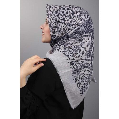 ERBİL PATTERNED LINEN FLAMLI SCARF-DESEN-05-RENK-15