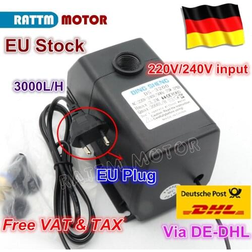 EU 75W 3.2m Water Pump 220/110V Engraving Machine Tool Cooling for CNC Router 2.2kw Spindle Motor and 1.5kw 800W Spindle Motor