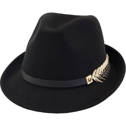 Fedoras Big Brim Hats For Women Men British Style Vintage Church Hats Lady Flat Brim Fedoras Autumn Winter Womens Felt Hat