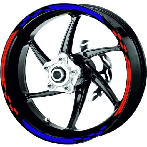 Racing Flag Two Color Design Reflective Red Blue Rim Tape Wheel Stripes Decals Sticker for Universal Motocycle CinarExtreme