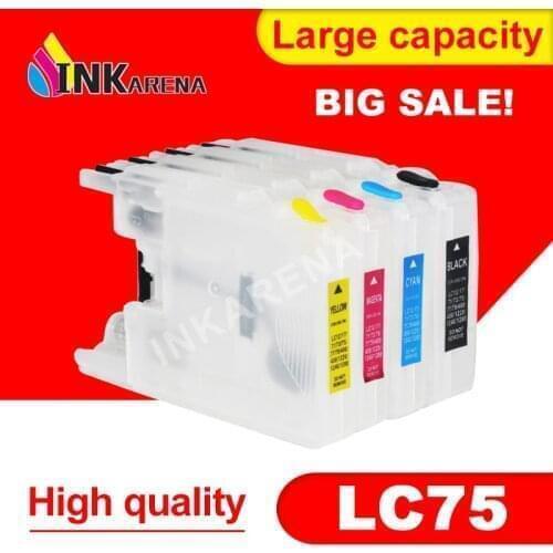 INKARENA Printer Ink Cartridge Refillable For Brother LC75 LC73 LC400 LC1220 LC1240 MFC J625DW J860DN J860DWN J960DN-B J960DN-W