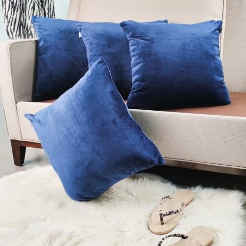 MERRYLIFE Velvet Pillowcase Decorative Sofa Cushion Case Bed Pillow Cover Home Decor Car Cushion Cover Blue Pillow Case 45*45cm