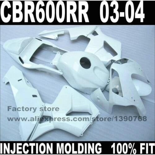 Custom injection factory fairings set for CBR 600 RR 03 04 CBR600RR 2003 2004 bright white fairing kits bodywork