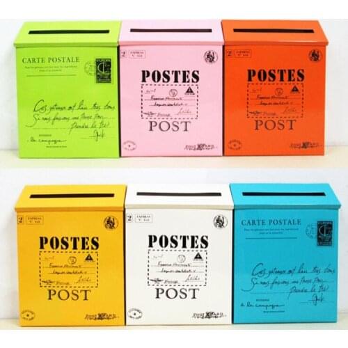 Wall Mount Retro Metal Mailbox Wall Suggestion Box Shooting Props Wall Decoration Postbox Letter Post Mail Box Home Decoration