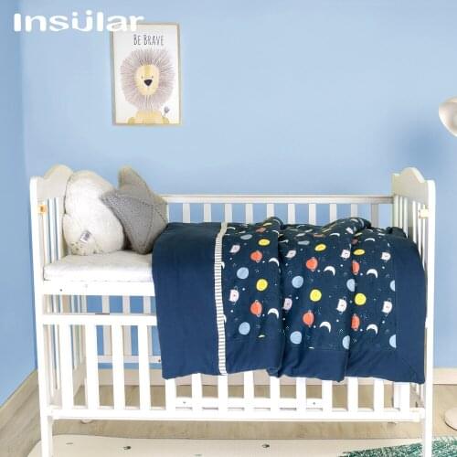 Insular Baby Cotton Quilt Infant Four-season Quilt Children Cartoon Cotton Blanket Kids Detachable Quilt Stroller Sleep Cover