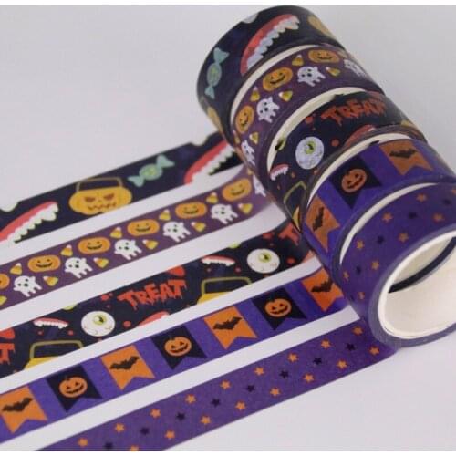 Wholesale 40pcs Kawaii Washi Tape Creative Halloween Washi Tape Stickers 5m Decorative Adhesive Tape Cute Halloween Accessories