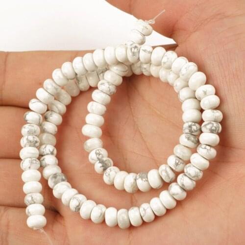 Wholesale Natural Beads Stone Howlite Flat Round Beads for Jewelry Making Necklace Bracelet DIY 4-6mm