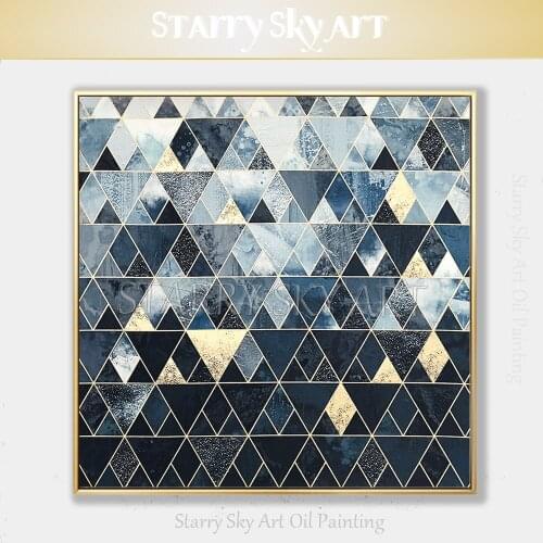 Excellent Artist Hand-painted Kinds of Big Size Abstract Geometric Oil Painting on Canvas Modern Fine Art Geometric Oil Painting