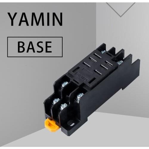 P58 8 Pin Terminal Relay Socket Base Black for PTF08A PTF08A-E Power Electromagnetic relay Base DIN rail mounted