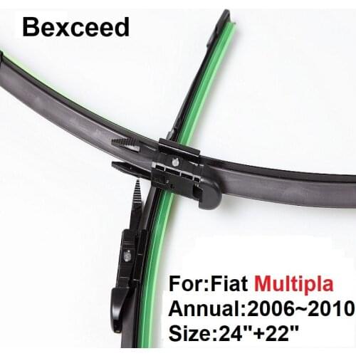 1 Pair (24"+22") High Quality Bexceed of Car Windshield Flat Wiper Blade For Fiat Multipla