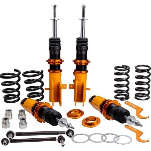 Complete Coilovers for Chevrolet Camaro 2010-2015 Adj. Damper Shock Absorbers Front Rear Top Mount Camber Plate