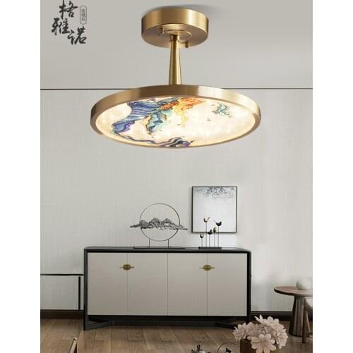 Enamel copper ceiling lamp Modern new Chinese style bedroom Chinese style designer creative antique lamp
