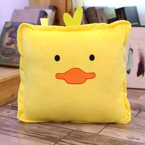 Wearable Blanket Can Hold Air Conditioning Blanket Pillow Nap Pillow Cartoon Yellow Duck With Cool Shawl Crystal Flannel Blanket