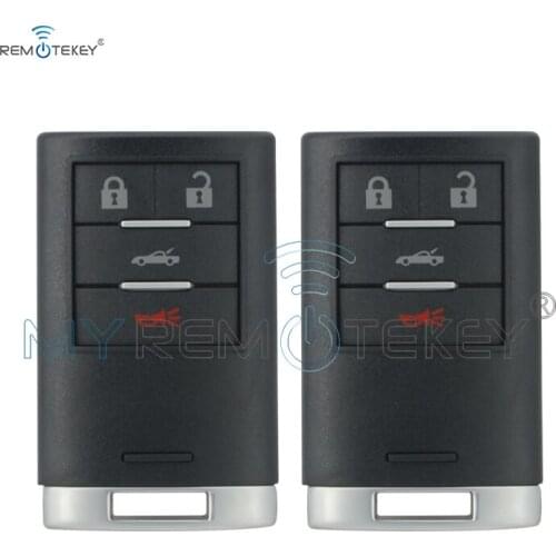 Remtekey 2pcs Smart key case 25926479 M3N5WY7777A 4 button for Chevrolet Corvette 2008 2009 2010 2011 2012 2013