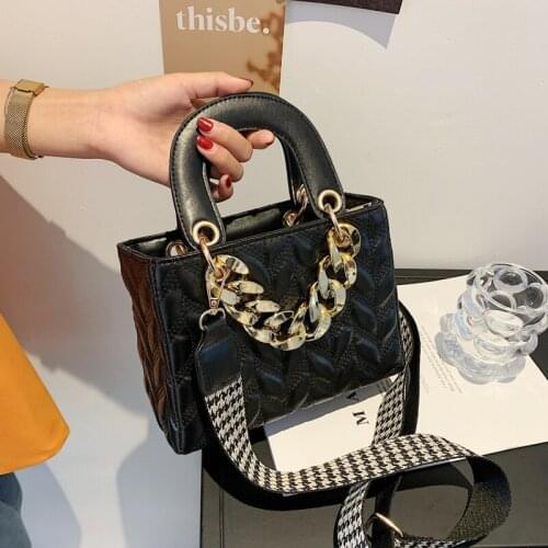 Luxury Crossbody Bags For Women 2021 Dress Totes Womens Handbag Chain Stylish Lady Messenger Bag Wide Straps Shoulder Bag