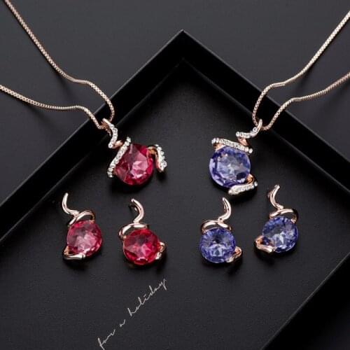 Bride wedding inlaid rhinestone necklace earrings jewelry set wedding dress accessories accessories party birthday gift