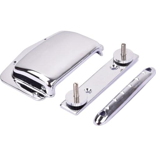 Tune-O-matic Wraparound Bridge Tailpiece Tail Set Replacement with Bridge Cover Adjustable Height for Electric Guitar Parts