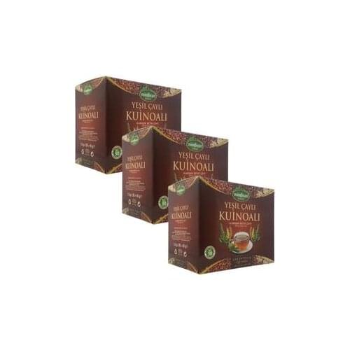 Green Tea Quinoa Mixed Herbal Tea 30 Filtering Bags - 3 Boxes Slim Fit Antioxidant Detox Anti-Aging Traditional healthy Tea