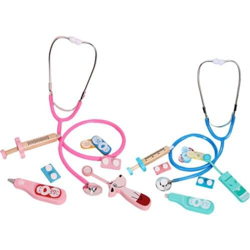 1 Set Doctor Play Set Simulation Pretend Play Wooden Doctor Nurse Role-play Stethoscope Kids Toys For Children Nurse Pretend Toy
