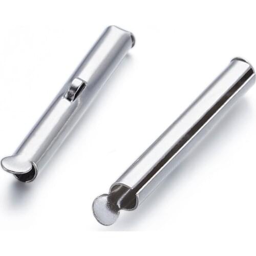 10/16/20/25/30mm 50pcs iron slide on end clasp tubes for jewelry making diy findings accessories, slider end caps, Metal F70