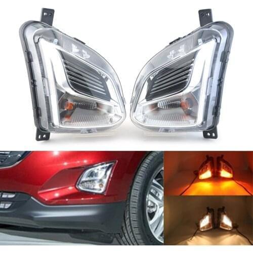2PCS Car Front Bumper Turn Signal Light Fog Lamp Assembly w/ Switch Cable For Chevy Equinox L LS LT 2018 2019 2020