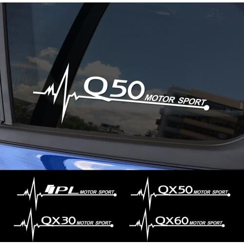 2PCS Auto Side Window Reflective Vinyl Stickers Decals For Infiniti Q50 Q30 Q60 Q70 IPL QX50 QX30 QX60 QX70 QX80 Car Accessories