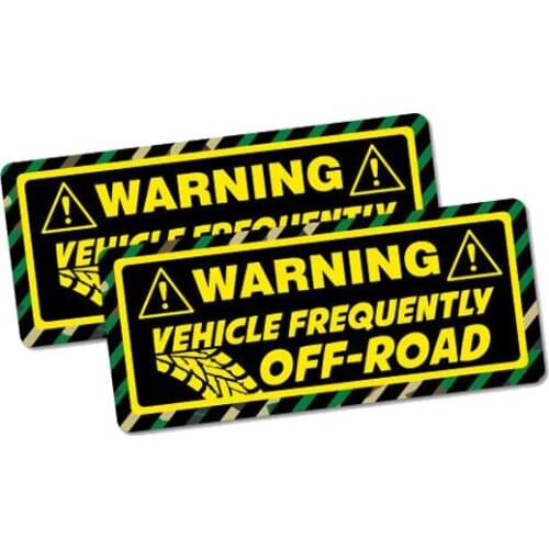 2 X Warning Vehicle Frequently Off Road Car Sticker Reflective Decal for Mini Cooper Kia Rio Passat B6 Lada Vesta PVC,10cm*4cm