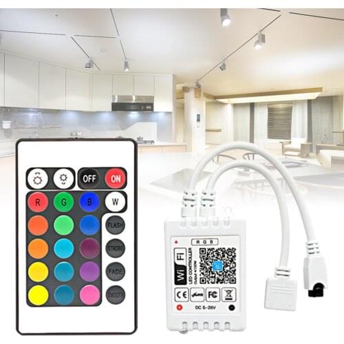 24 Keys WiFi Wireless LED Smart Controller Alexa RGB Controller for 3528 5050 LED Strip Lights
