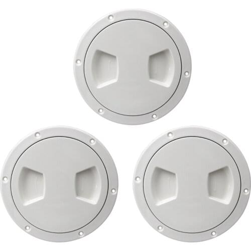 3-Piece 5'' Screw Out Deck Plate Inspection Hatch Plastic Access For Boat RV