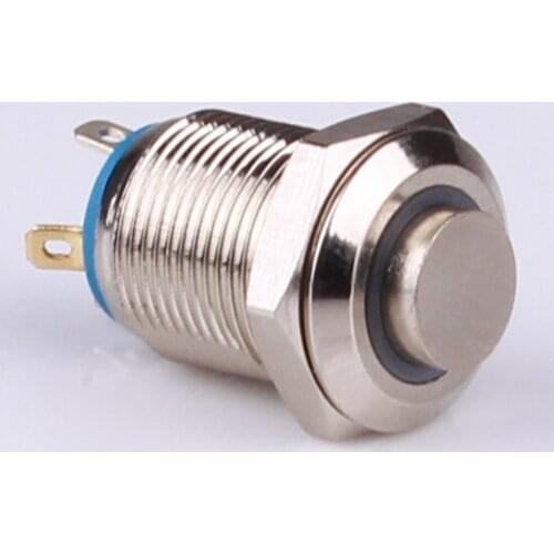 4pcs 12mm metal button switch, waterproof ring belt lamp, LED high head reset button, switch convex head