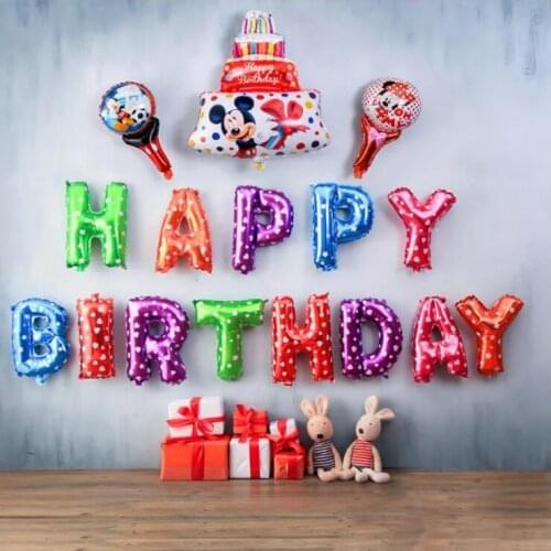 44x30cm Minnie Mickey Mouse Cake Aluminum Balloons Children Happy Birthday Party Decorative Balloon Baby Shower Supplies Favor